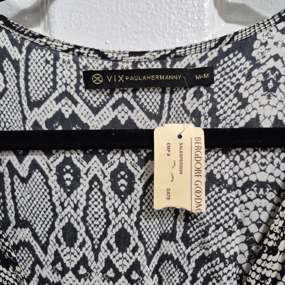 Vix Paula Hermanny Snakeskin Print Maxi Dress Resort Wear M-M - Picture 4 of 13